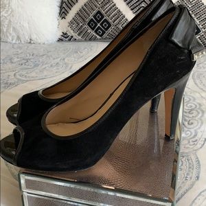 Antonio Melani black suede heels, EUC, size 9.5
